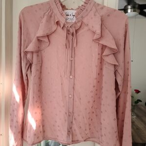 Pink Ruffled Women's Top